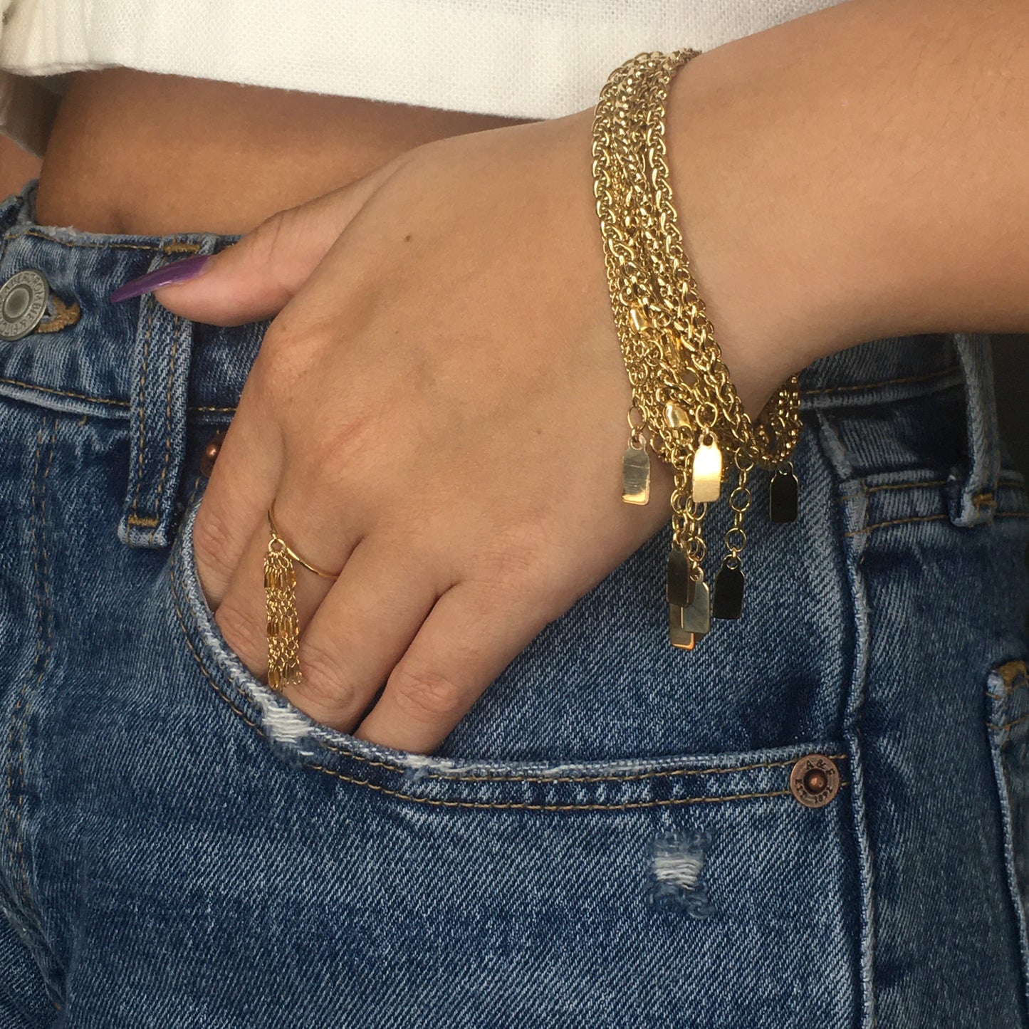 Chunky Woven Bracelet | Textured Thick Chain Bracelet