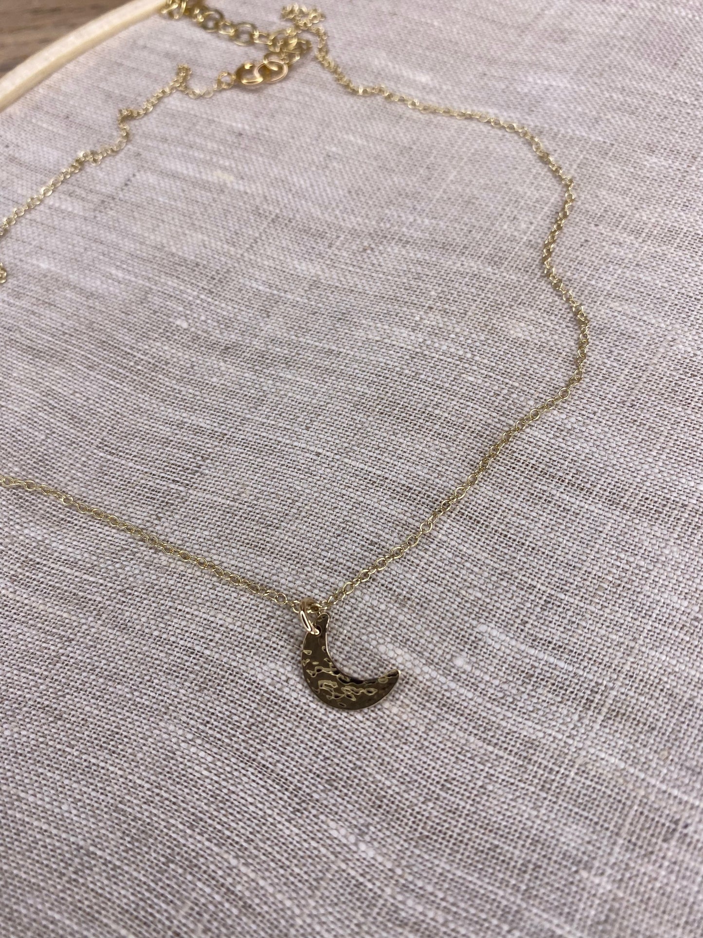 Tiny Moon Necklace | Celestial Charm Pendant
