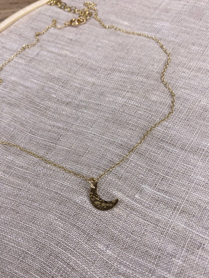 Tiny Moon Necklace | Celestial Charm Pendant