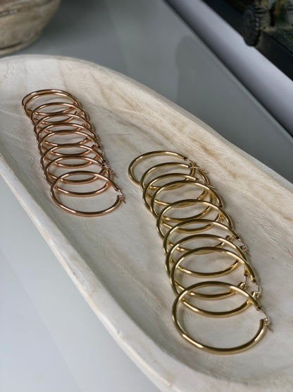 Mega Hoop Earrings | 50mm x 3mm | Bold Hoops