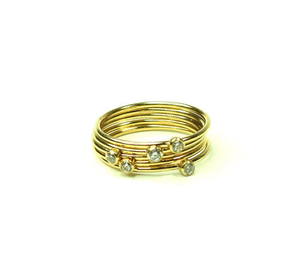 CZ Stack Ring | Solitaire Band Ring | 3 Metal Choices