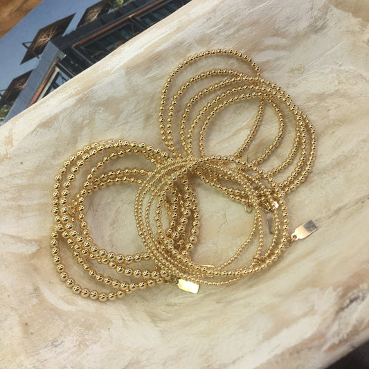 14k Gold Filled Stretch Bead Bracelet | Dainty Everyday Stackable