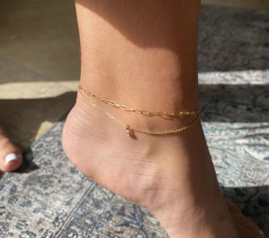 Dainty Paperclip Chain Anklet | Minimalist Anklet