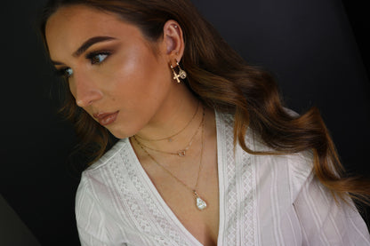 Tiny CZ Charm Necklace | Dainty Gold & Silver Necklace