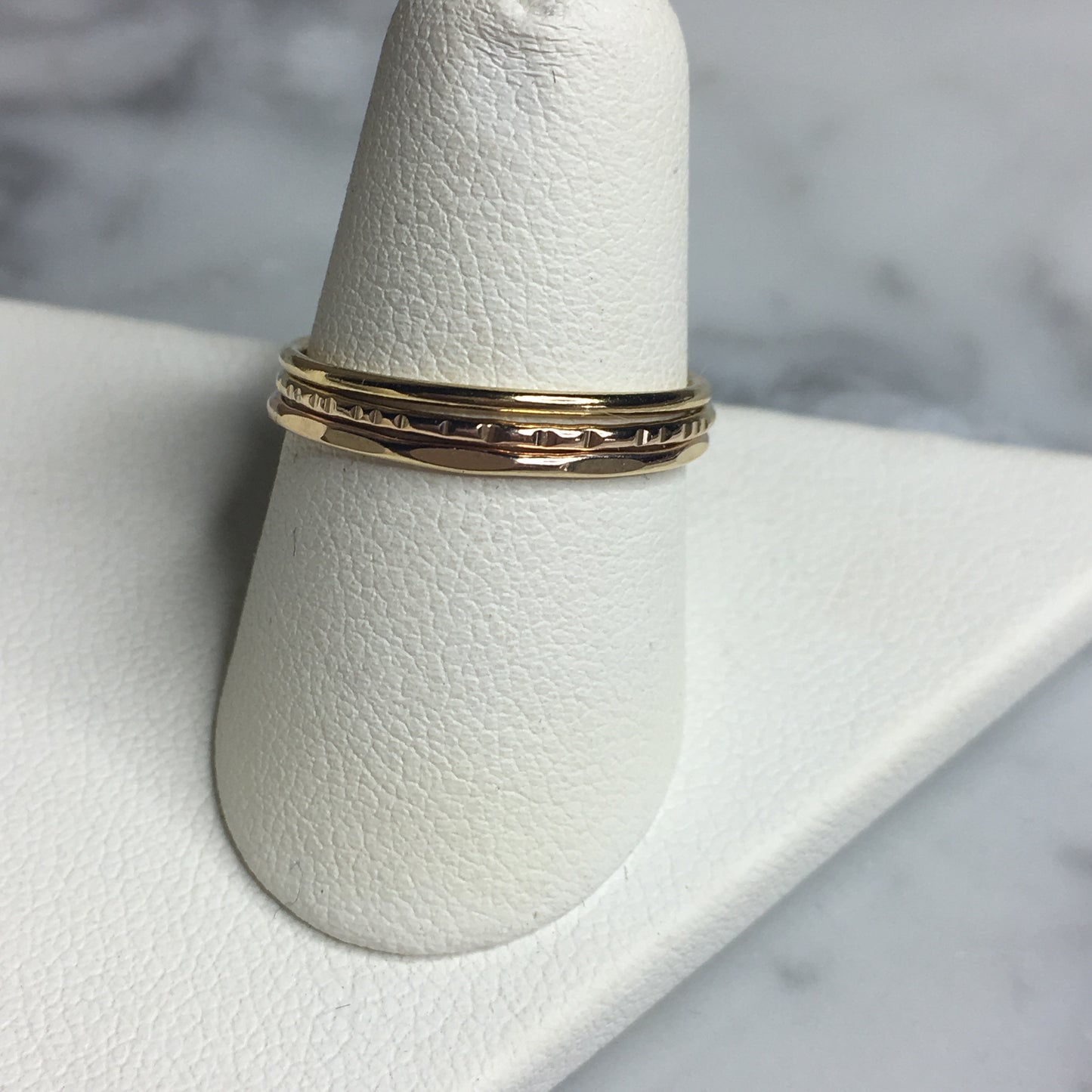 Set of Three Stacking Rings | Textured Bands