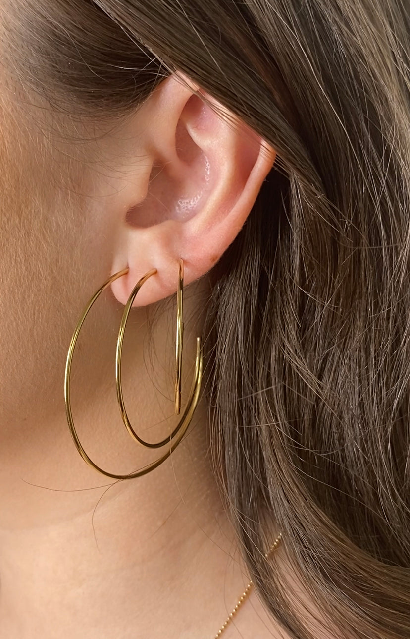 Skinny Hoop Earrings | Minimalist Everyday Hoops | Gold Filled or Sterling Silver