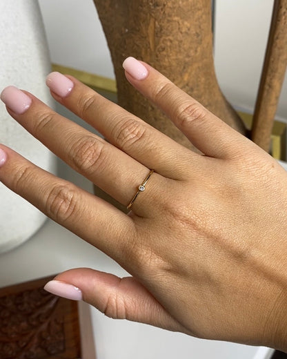 CZ Stack Ring | Solitaire Band Ring | 3 Metal Choices