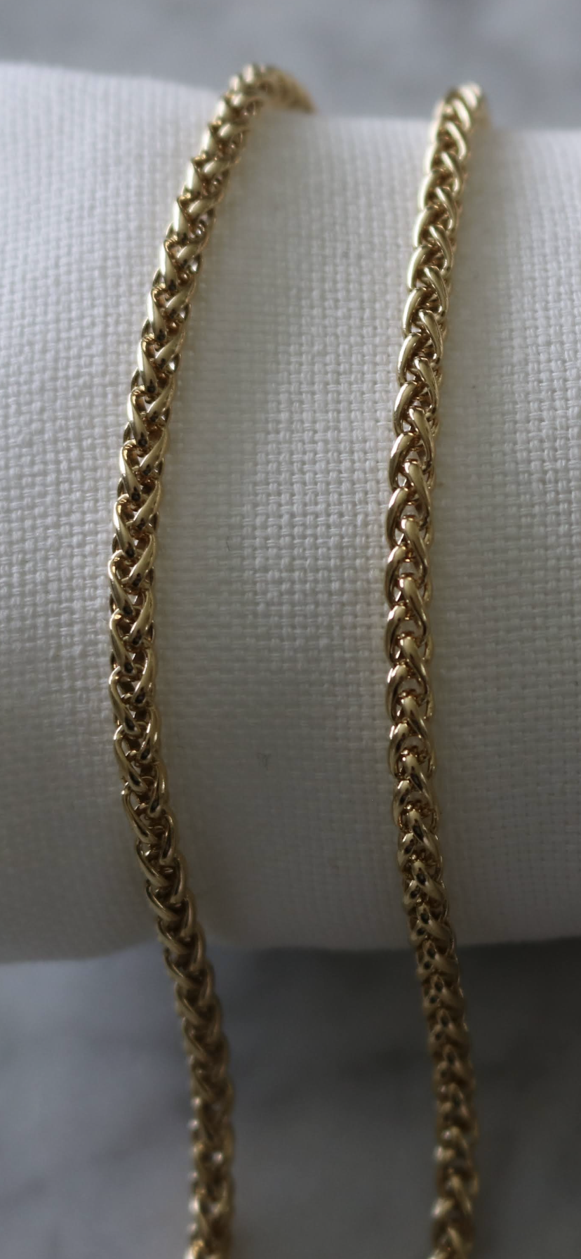 Unisex Wheat Chain Necklace | Chunky Woven Chain