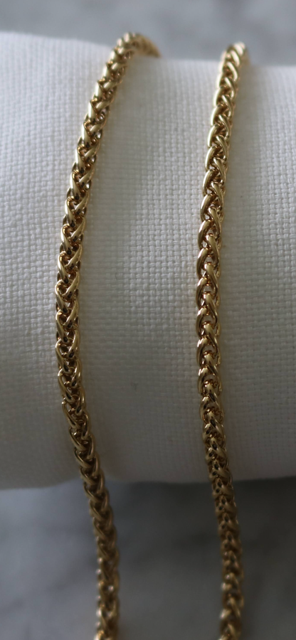 Unisex Wheat Chain Necklace | Chunky Woven Chain
