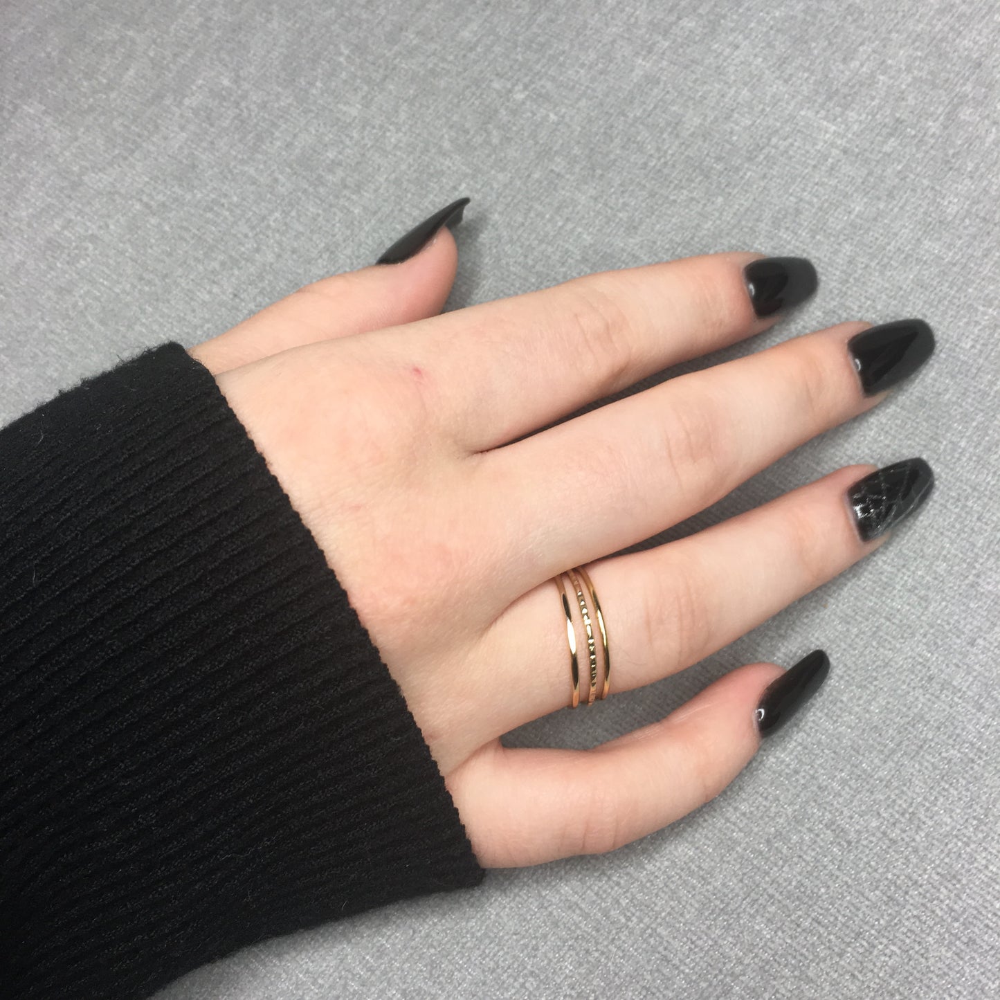 Set of Three Stacking Rings | Textured Bands