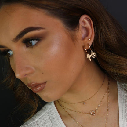 Tiny CZ Charm Necklace | Dainty Gold & Silver Necklace