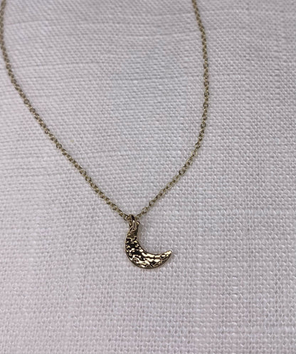 Tiny Moon Necklace | Celestial Charm Pendant