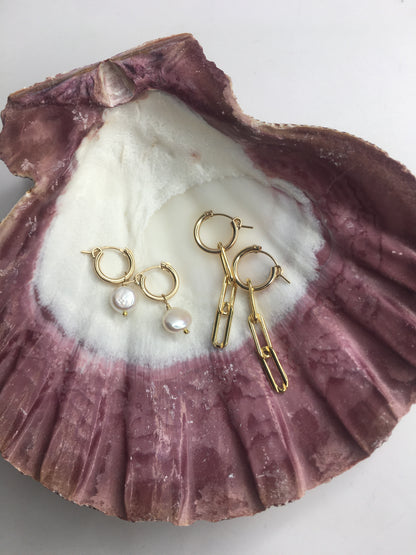 Freshwater Baroque Pearl Hoops | Elegant Statement Earrings