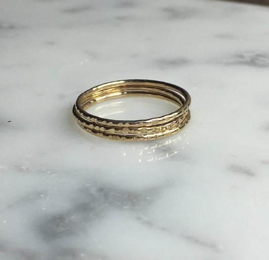 Textured Stack Ring | Linear Design Band