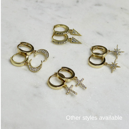 Cross Charm Hoops | Faith-Inspired Hoop Earrings