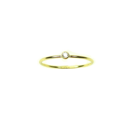 CZ Stack Ring | Solitaire Band Ring | 3 Metal Choices