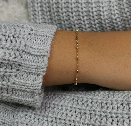 Beaded Satellite Bracelet | Dainty Bead Layering Bracelet