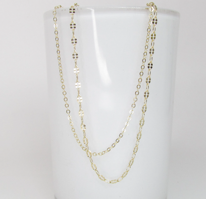 Double Strand Gold Anklet | Cable Chain & Bar Chain Layered Anklet