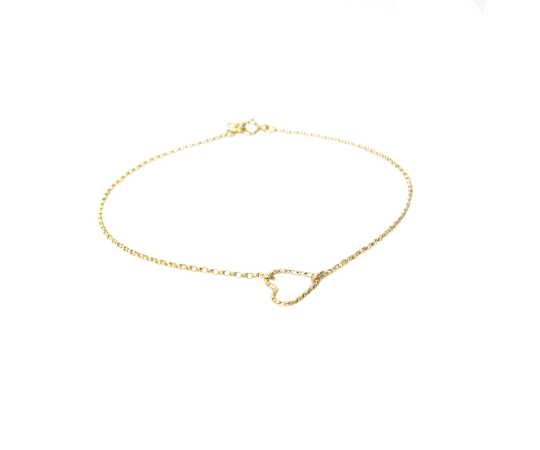 Twisted Heart Anklet | Sparkle Heart anklet | Rolo Chain