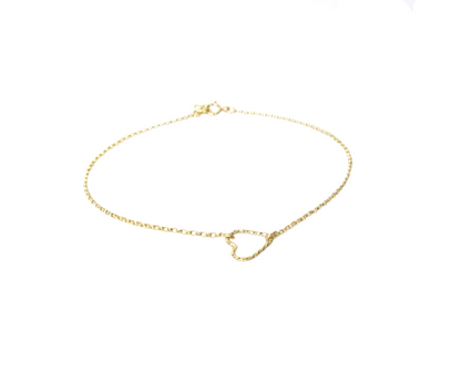Twisted Heart Anklet | Sparkle Heart anklet | Rolo Chain
