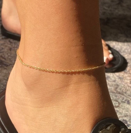 Rope Chain Anklet | Dainty Twisted Chain Anklet