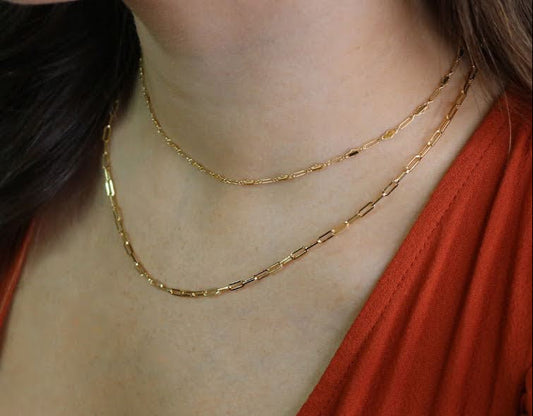 Rectangle Layering Chain Necklace