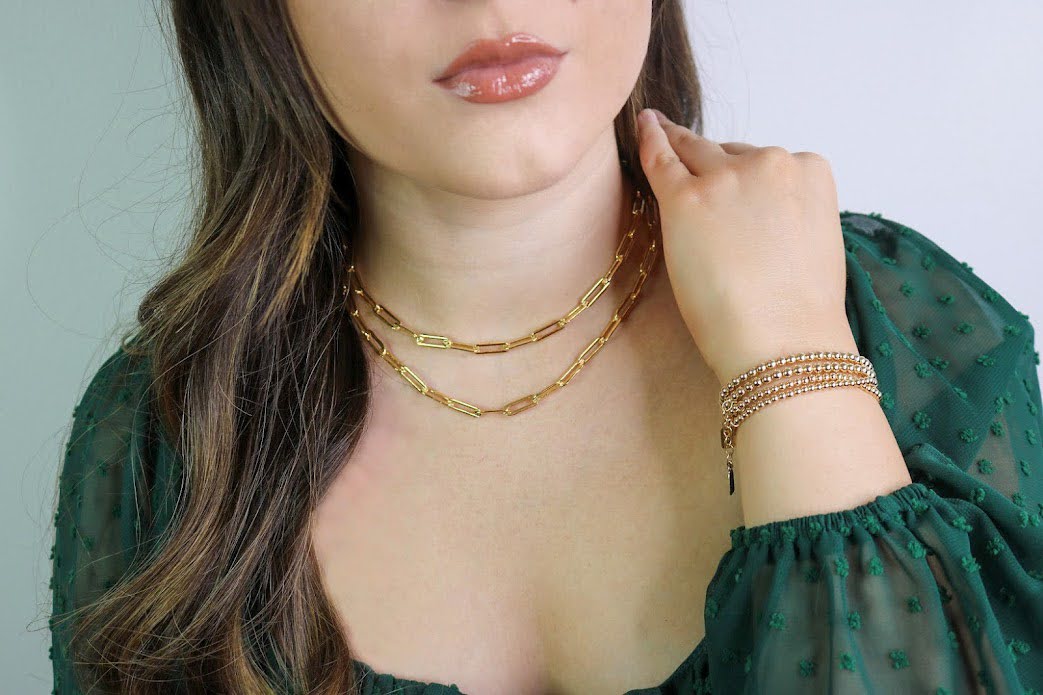 Chunky Paperclip Chain Necklace | Statement Necklace Gold Filled