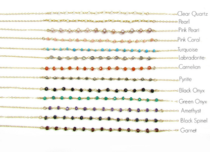 Gold Filled Layered Necklace Set | CZ Drop, Gemstone Beads, and Bar Pendant