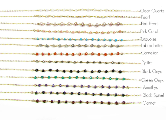 Gold Filled Layered Necklace Set | CZ Drop, Gemstone Beads, and Bar Pendant